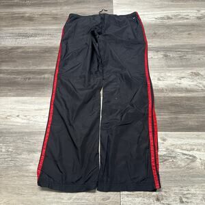 Vintage Y2K Tommy Hilfiger Black Red Striped Mens Large Nylon Windbreaker‎ Pants